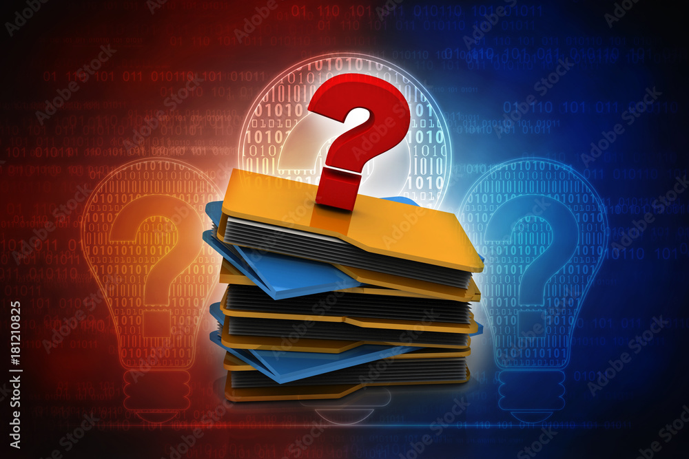 Poster 3d rendering folder with documents