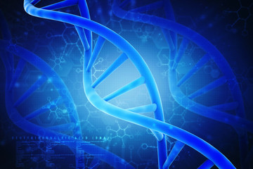 3d render of dna structure, abstract background