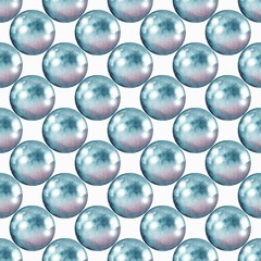 Seamless pattern with pearls. Watercolor illustration. Jewelry background 15