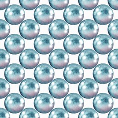 Seamless pattern with pearls. Watercolor illustration. Jewelry background 15