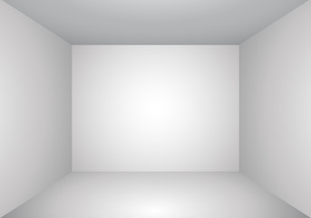White empty room perspective interior vector illustration.