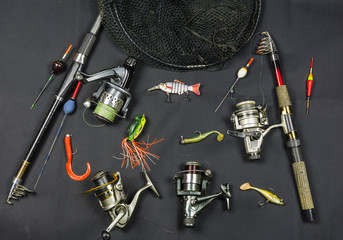 Angling tackle on ponds and rivers.