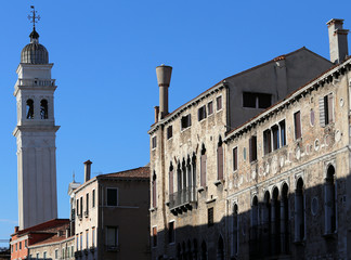 bell tower of the Greek Church in Venice