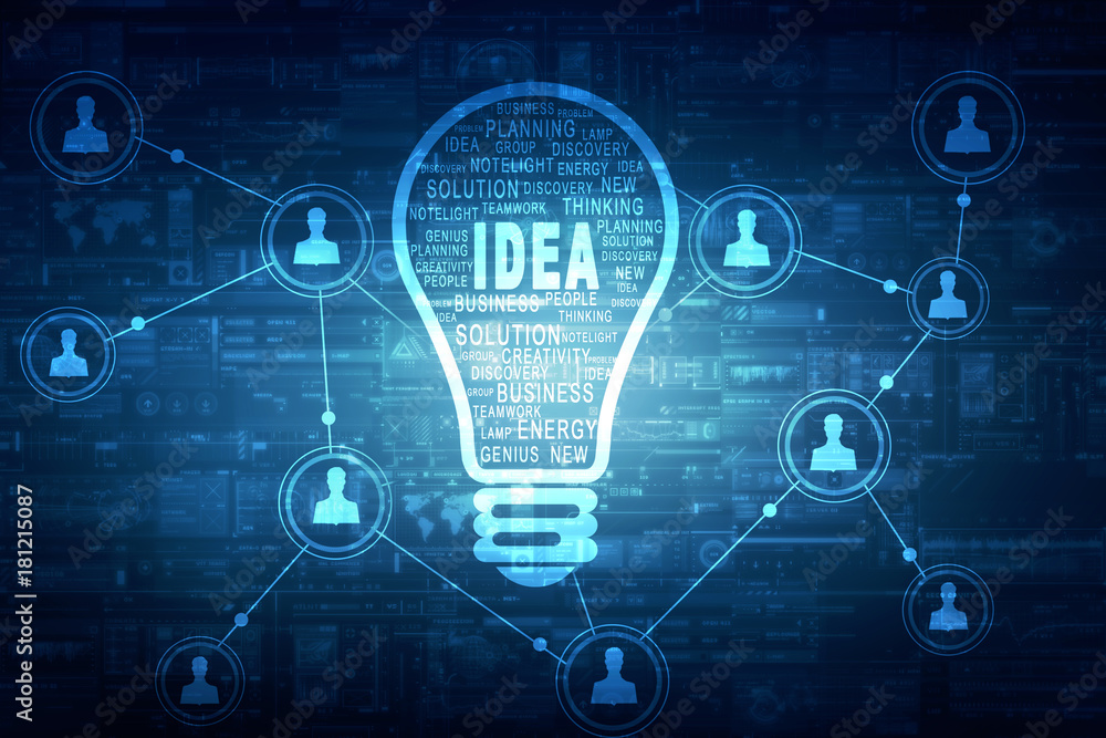 Poster 2d rendering idea lightbulb