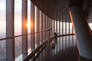 Skyscraper indoor viewing hall