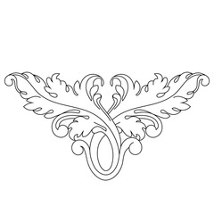 Vintage baroque ornament, corner. Retro pattern antique style acanthus. Decorative design element filigree calligraphy vector. - stock vector