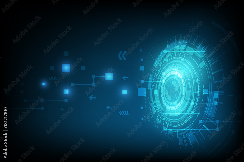 Poster abstract tech sphere digital circuit pattern innovate concept background