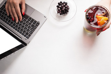 healthy organic vegetarian fruit food drink lifestyle blog concept. Proper nutrition advertisement.