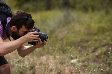 Photographer work backstage nature concept. Creating a beautiful photo.