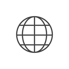 Earth grid line icon, outline vector sign, linear style pictogram isolated on white. Browser globe symbol, logo illustration. Editable stroke