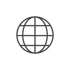 Earth grid line icon, outline vector sign, linear style pictogram isolated on white. Browser globe symbol, logo illustration. Editable stroke