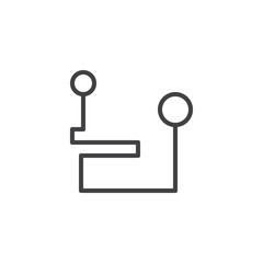 Route location line icon, outline vector sign, linear style pictogram isolated on white. Path or road symbol, logo illustration. Editable stroke