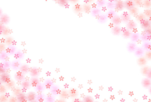 桜　年賀状　和紙　背景