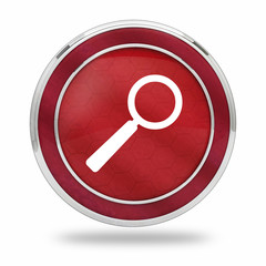 bouton loupe recherche rouge