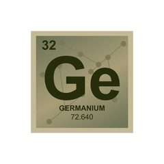 Vector symbol of Germanium from the Periodic Table of the elements on the background from connected molecules