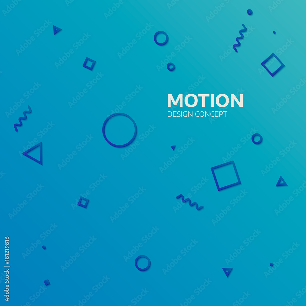 Poster motion graphics design concept element. vector geometric background