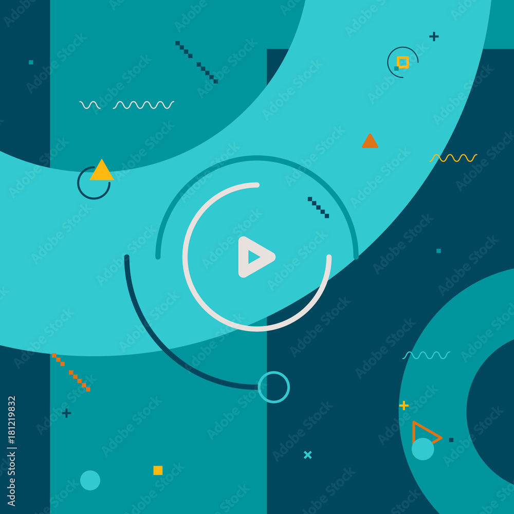 Poster geometric shapes in style motion design color background. element for motion design background conce