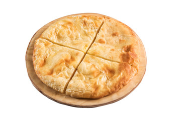 Greek cheese pie close-up isolated