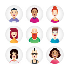 Awesome people avatar collection in new flat design style. Bussiness icons for web, app and print design.