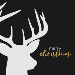 merry Christmas - Rentierkopf - moderne Karte