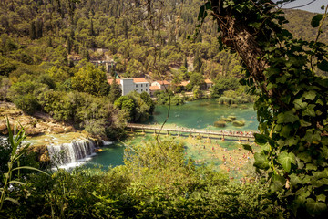 Fototapeta na wymiar Kaka Waterfall, Krka National Park, Sibenkik -Knin, Croatia