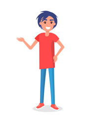 Smiling Male Guide Conductor Isolated on White