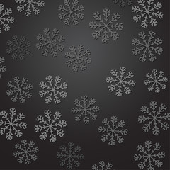 Halftone minimalistic snowflakes over dark gradient background