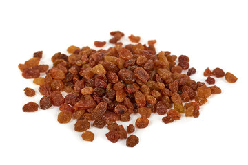 delicious and healthy raisins isolated on white background, healthy sweet snack