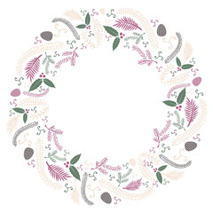 Christmas flat leaves wreath