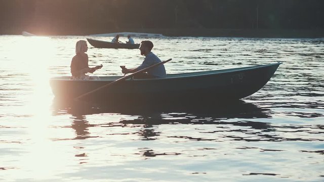 Romantic couple at the lake