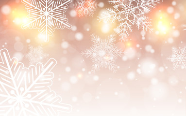 Fototapeta na wymiar Christmas background with snowflakes, winter snow background,