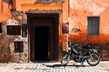 Fototapeta na wymiar streets of marrakech old medina, morocco