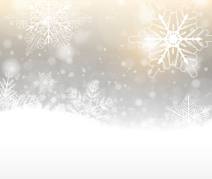Christmas background with snowflakes, winter snow background