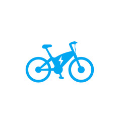 Fototapeta premium Electric bike icon, ecologic transport, e-bike vector pictogram isolated on white