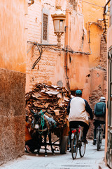 Obraz na płótnie Canvas streets of marrakech old medina, morocco