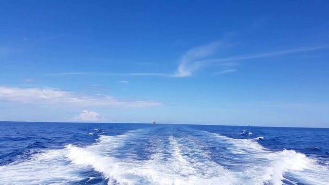 Small offshore platforms in the middle of the ocean 