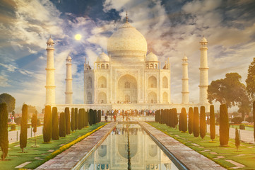 Taj Mahal India, Agra. 7 world wonders. Beautiful Tajmahal trave