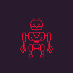 robot vector illustration, linear style