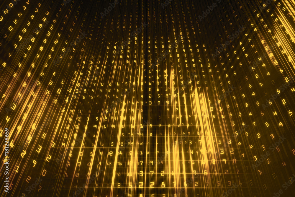 Poster Bright binary code background