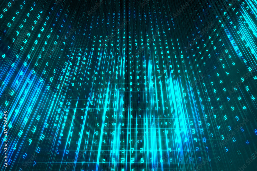 Aufkleber Turquoise binary code backdrop
