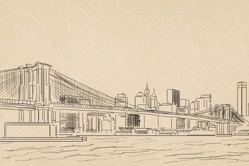 City sketch backdrop