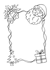 Christmas frame with Santa Claus