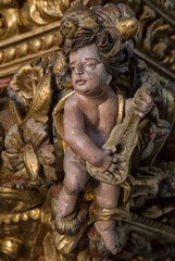 Détail de retable baroque à Barcelos, Minho, Portugal