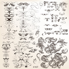 Huge collection of vector decorative calligraphic flourishes for design - 181229422