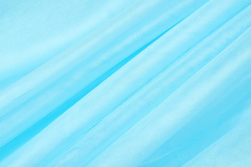 blue organza fabric wavy texture