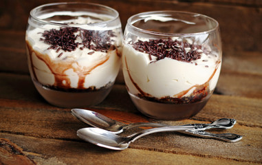 White chocolate mousse dessert