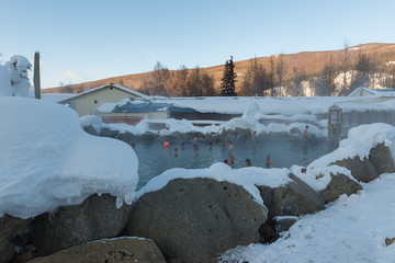 Chena Hot Spring on the top of mountain