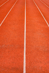 Fototapeta premium Red running Track in the stadium