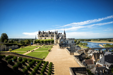 Chateau de Amboise medieval castle, Leonardo Da Vinci tomb. Loire Valley, France, Europe. Unesco...