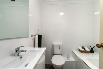 Spacious bathroom, clean, beautiful, luxurious, bright room